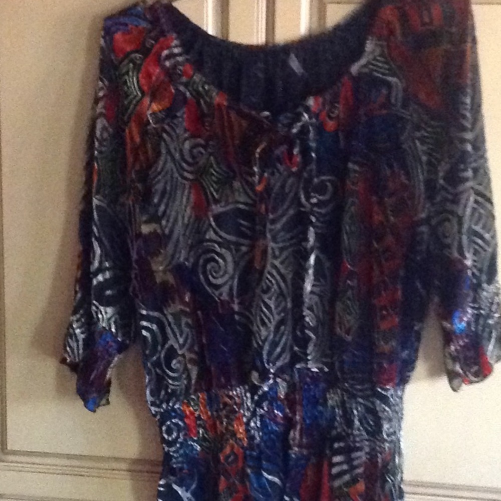 Stunning Cut Velvet colorful Print Top